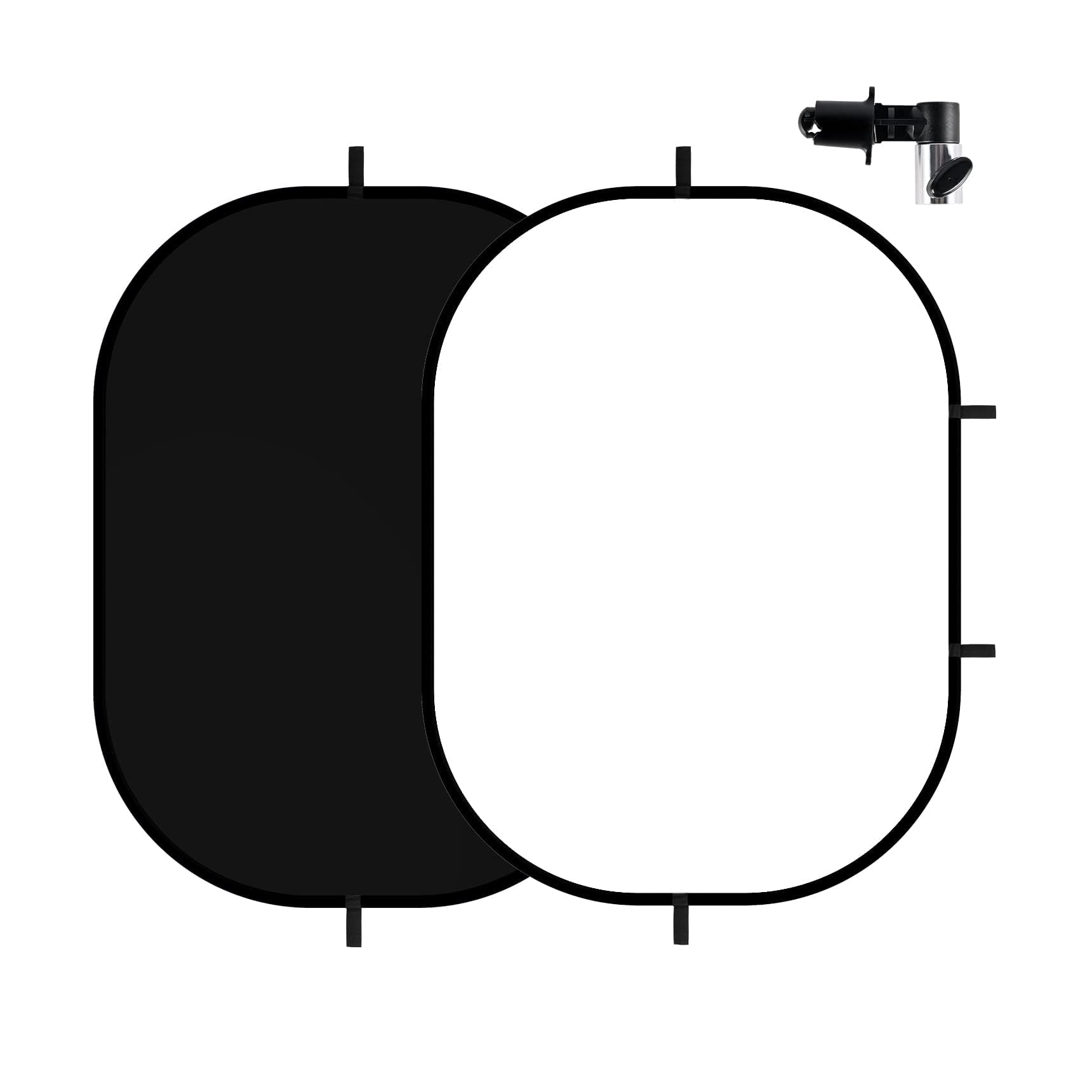 3x5ft Black White Background, Muslin Pop-Up Collapsible Backdrop 2-in-1 Self Tape Backdrop with Clip and Carry Bag for Portrait and Headshot Photography