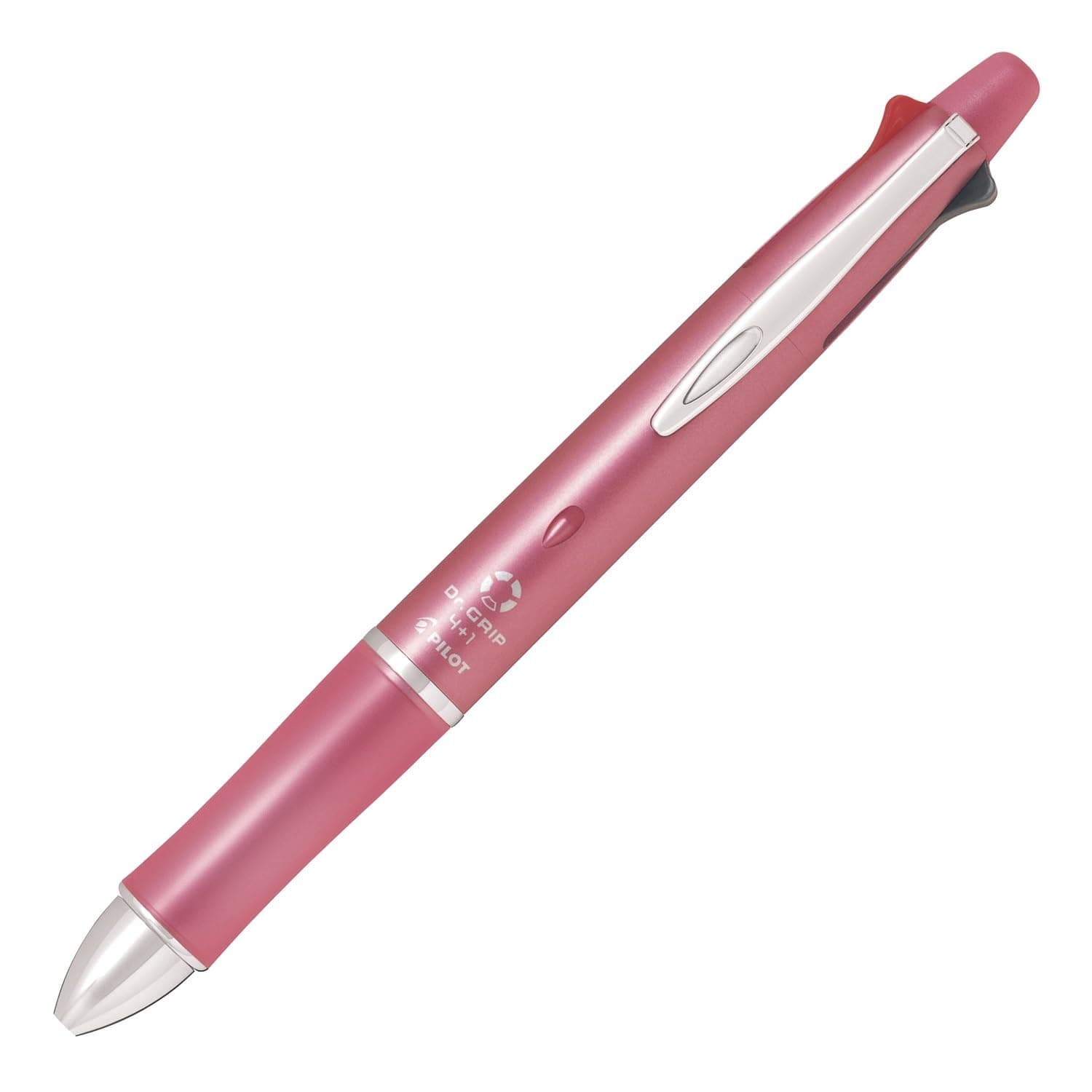 Dr.Grip 4 Plus 1, 4 Color 0.5mm Ballpoint Multi Pen and 0.5mm Mechanical Pencil, Shell Pink Barrel (BKHDF1SEF-SP)
