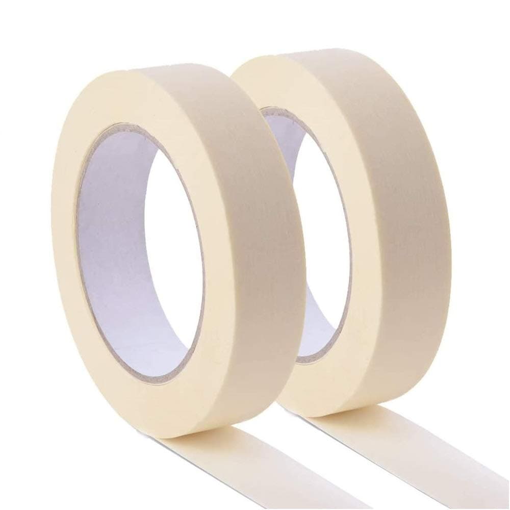 AYF Masking Tape 2 Pack,General Purpose for Office,Home Labeling,Children Arts & Craft DIY Project School Use,No-Residue,Drip-Free Painting with Wide Crepe Paper Rolls(1 inch,55 Yard)