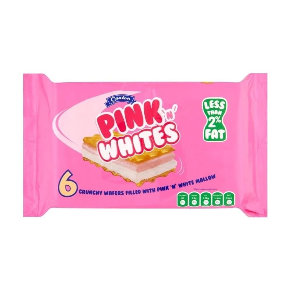 Caxton Pink 'N' Whites Wafers (6 per Pack - 85g) - Pack of 2