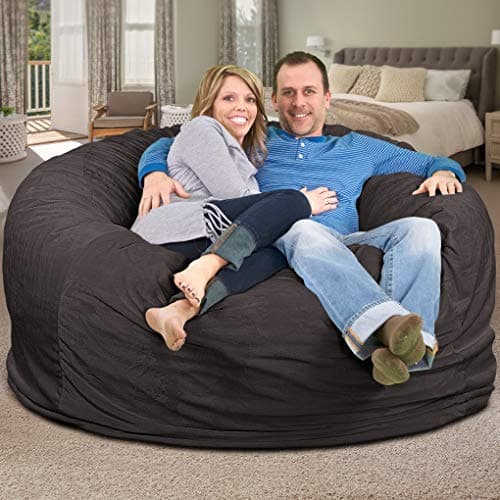 - ULTIMATE SACK | 6 Ft Bean Bag Cover | Grey Suede | Removable Washable Cover