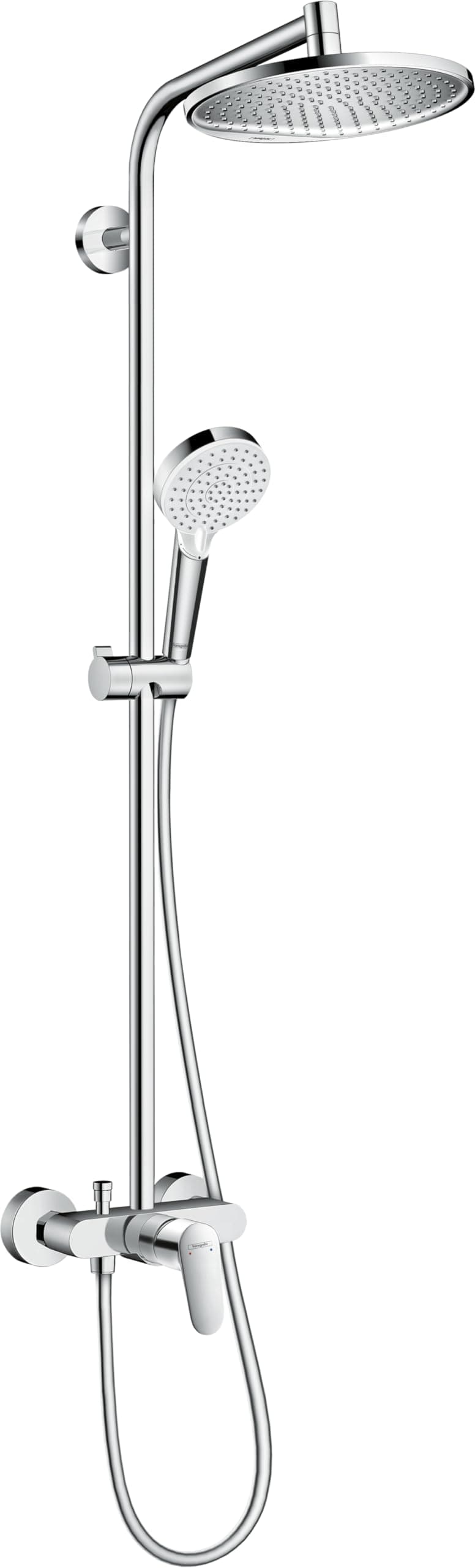 Crometta S - Rainfall Shower Head (⌀ 240 mm), Hand Shower (2 Sprays), Chrome, 27269000