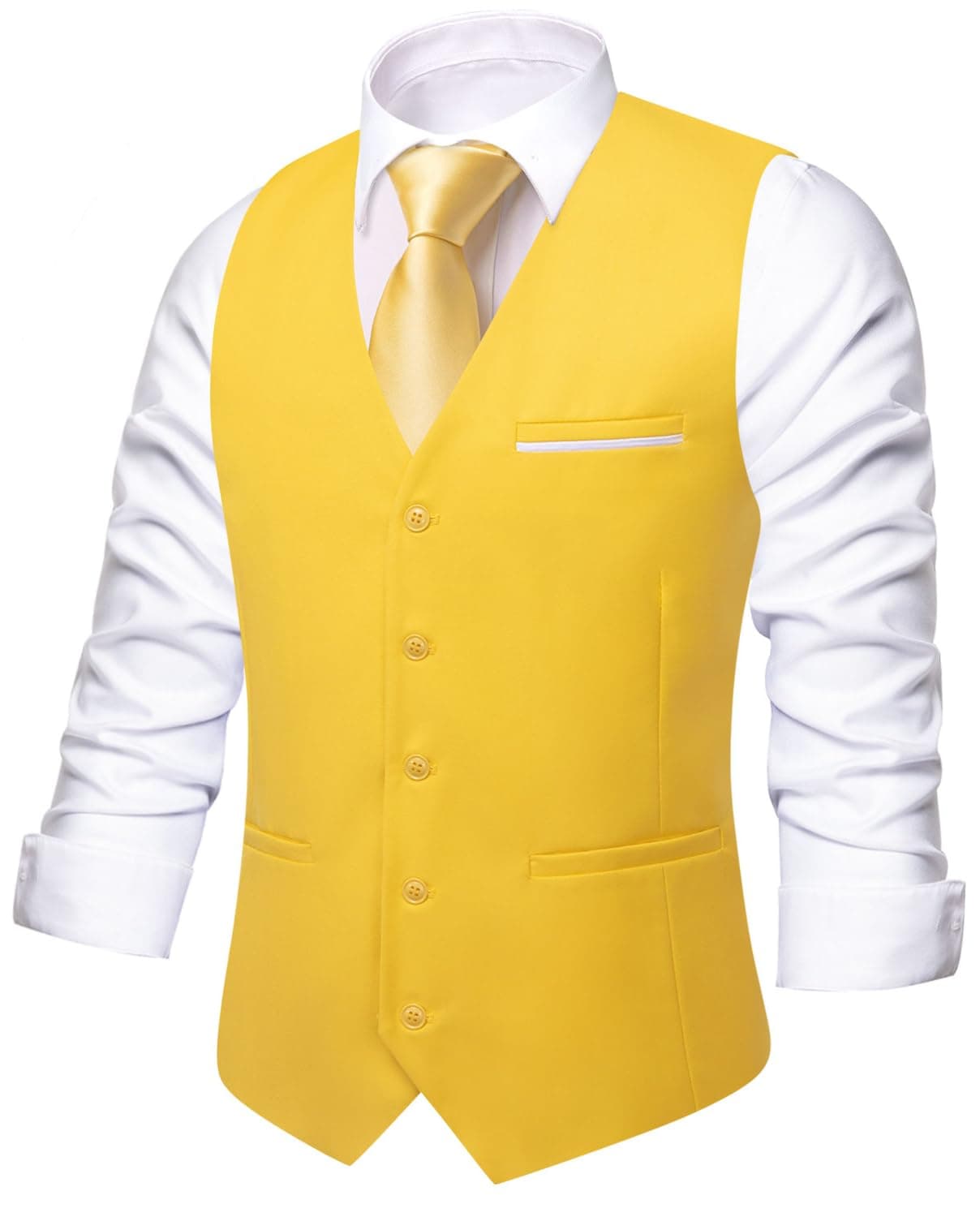 Men's Formal Suit Vest Solid Fit Vest for Men 3 Pockets V Neck Waistcoat Business Wedding Casual