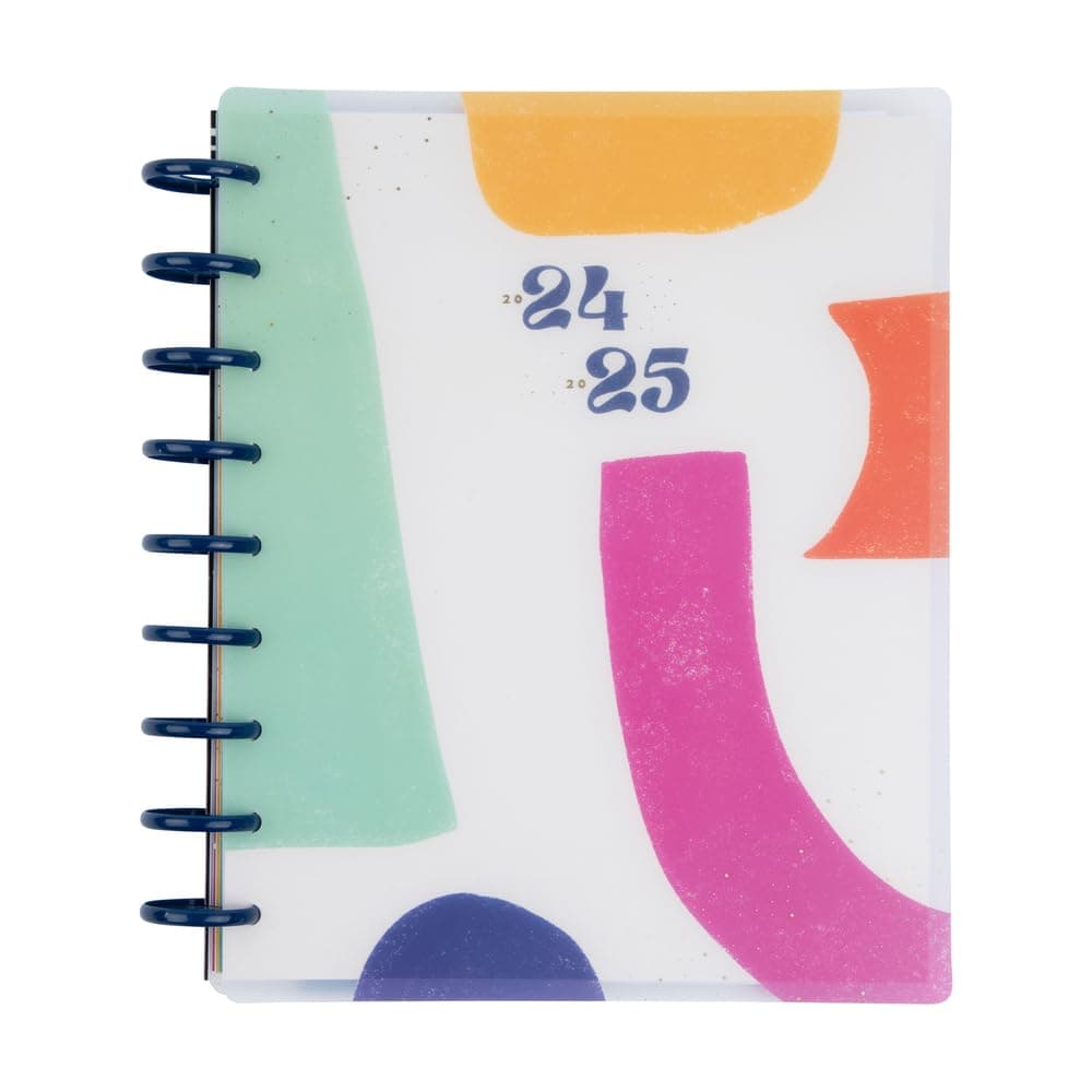 Happy Planner Disc-Bound Mid-Year 12-Month Planner, July 2024–June 2025 Daily Planner, Dashboard Layout, Classic Size, Bold and Botanical, 72 Pages, 12 Dividers, 2 Sticker Sheets, 7" x 9 3/4"