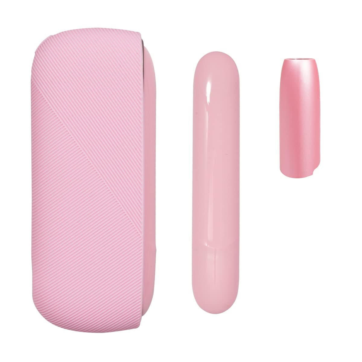 YiTennYiTenn 3-in-1 Set Protective Case/Side Cover/Replacement Cap for IQOS 3 Duo, Silicone + ABS Plastic Accessories (Pink)