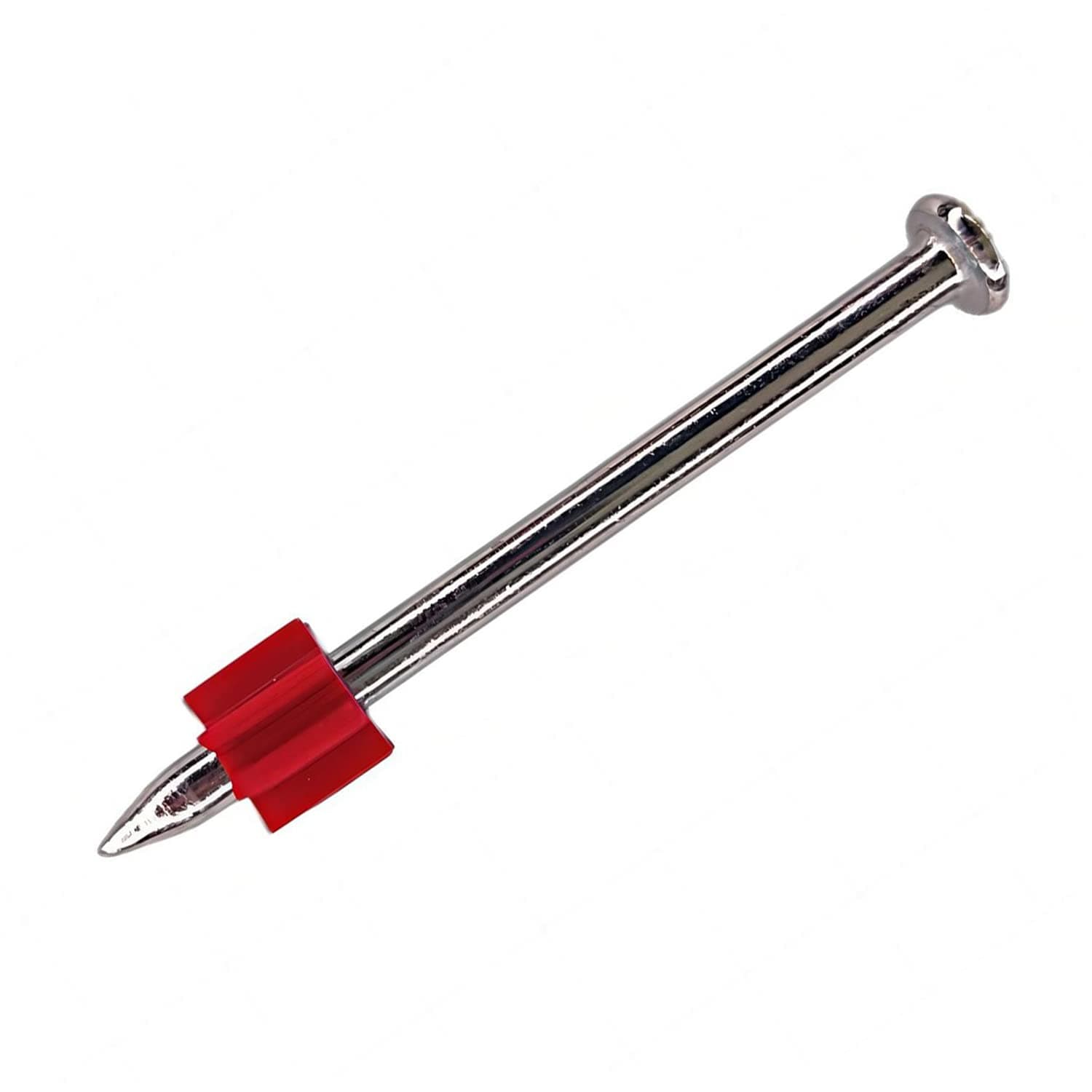 2-1/2" Powder Actuated Fasteners,.300 Head Diameter Drive Pin with red Flute, P250, 100pcs/pack