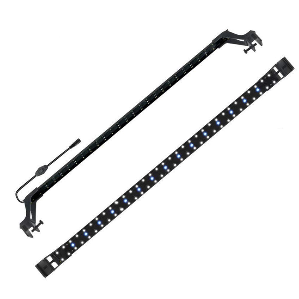 LNIDEAS Aquarium LED Light Kit For Fish Tank,Adjustable Fish Tank Bracket Lighting with 15 Blue and 66 White LEDs,Fish Aquarium Tank LED Hoods Lighting Suitable for “44.49"-“52.36"(113-133cm)