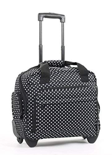 Members Essential On-Board Business Case Laptop Case on Wheels (Black & White Polka)