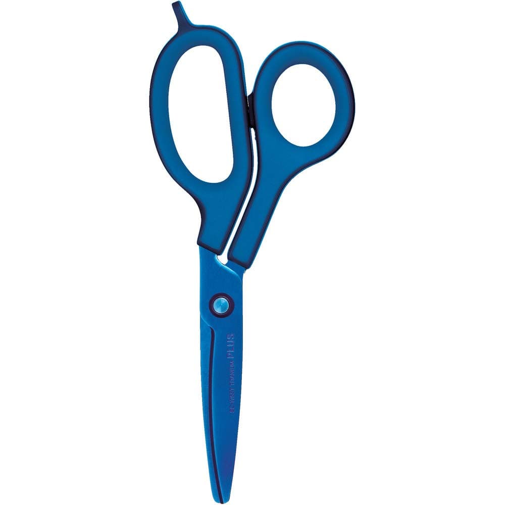Plus SC-175A T-Blue Scissors, Fitted Cut Curve, Just Titanium