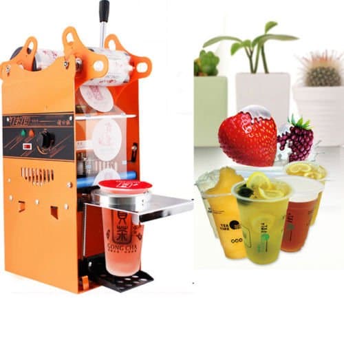 JIAN YA NA 220V Automatic Electric Bubble Tea Cup Sealing Machine Fruit Juice Cup Sealer