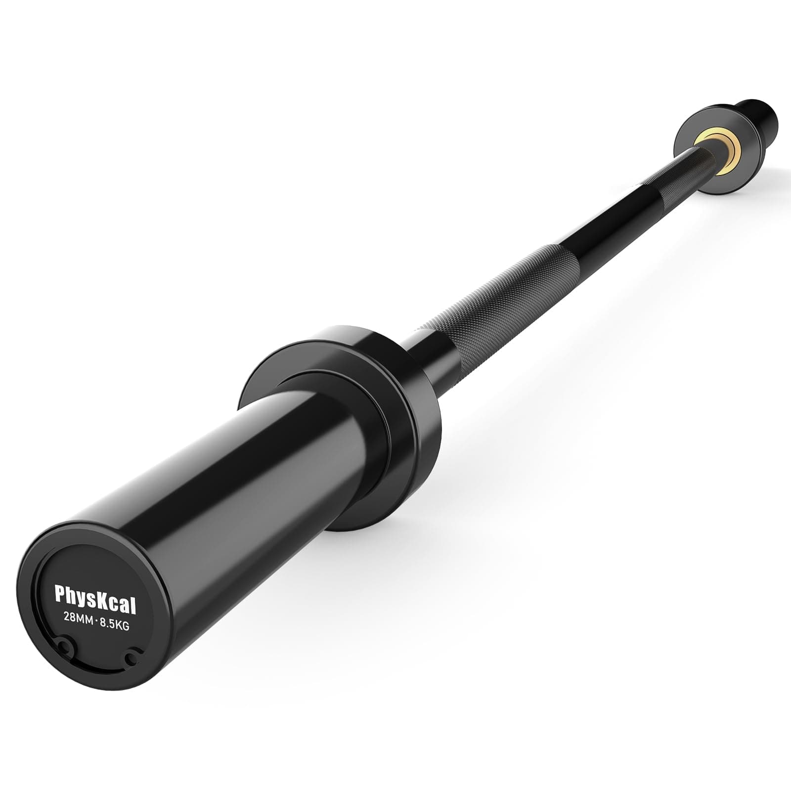 PhysKcal 4ft, 5ft, 6ft Barbell, Olympic EZ Curl Bar with Smooth Bushing & Bearing for 2'' Weight Plates, International Barbells for Press, Squat, Deadlift and Multiple Purposes