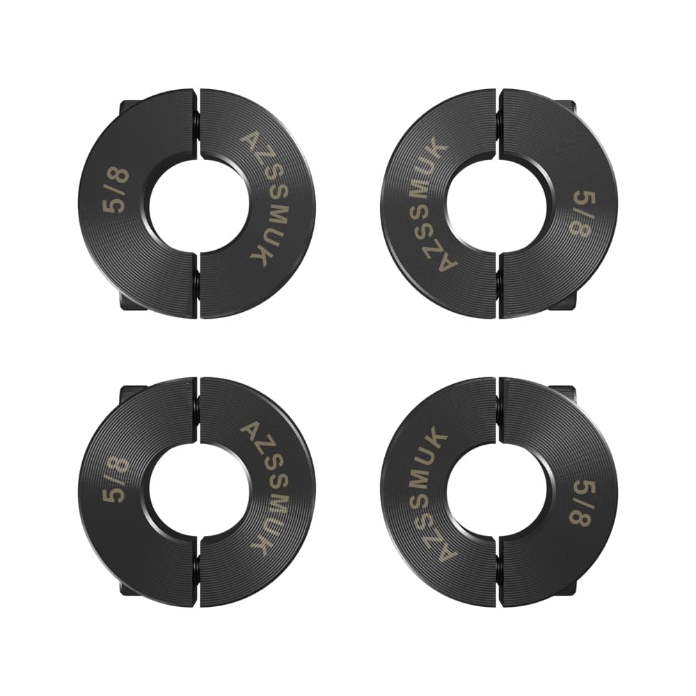 AZSSMUK 5/8" Bore Double Split Clamp-On Shaft Collars of Carbon Steel with Bl...