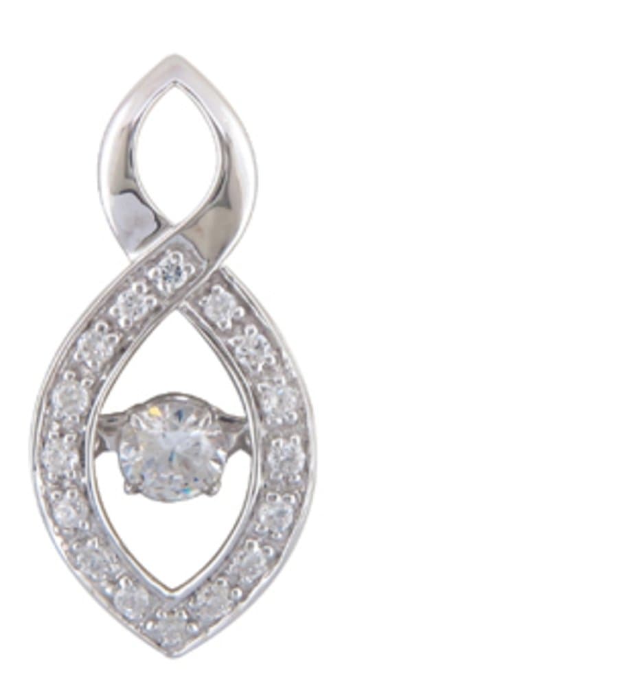 10K White Gold w/Dancing Diamond Infinity Pendant with 18" Chain (5)