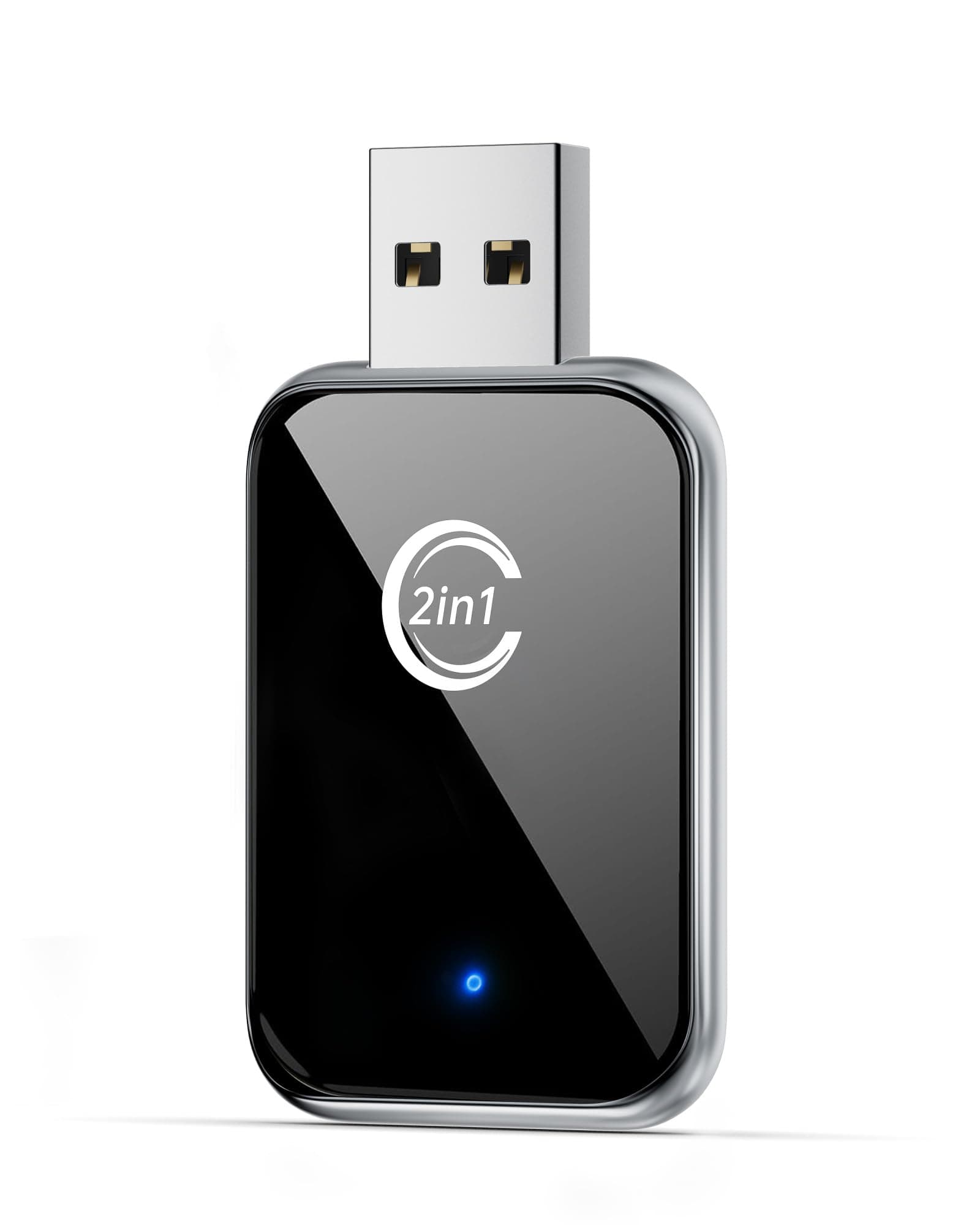 Wireless Carplay Adapter for iPhone, Convert Wired Carplay to Wireless, 2 in 1 Plug and Play Android Auto and Carplay Adapter for iOS 10 Android 11 and Above, Cars with Built-in Carplay (Silver)