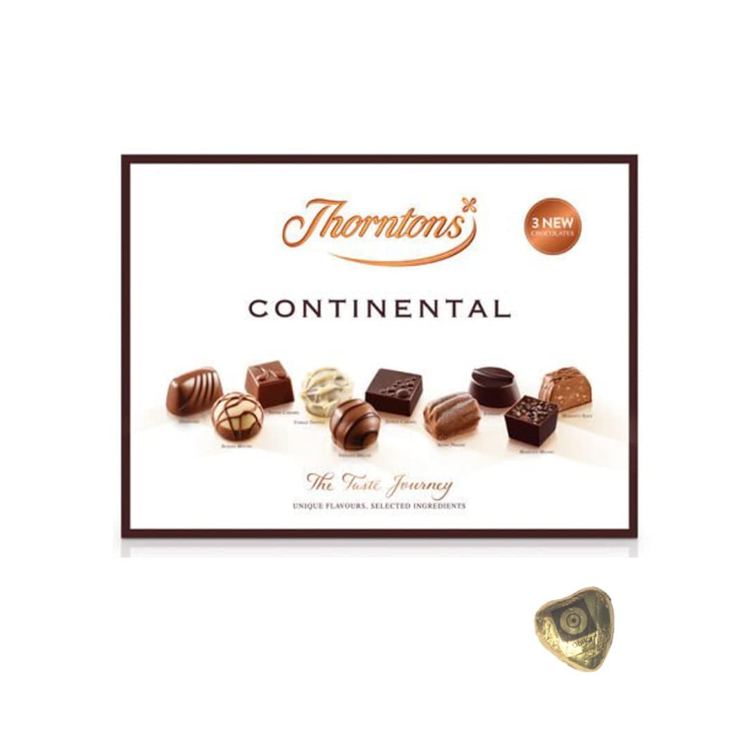 Thorntons Continental Assorted Collection Includes an Obika milk chocolate - great gift for Father’s Day, Birthdays or Celebrations (131g)
