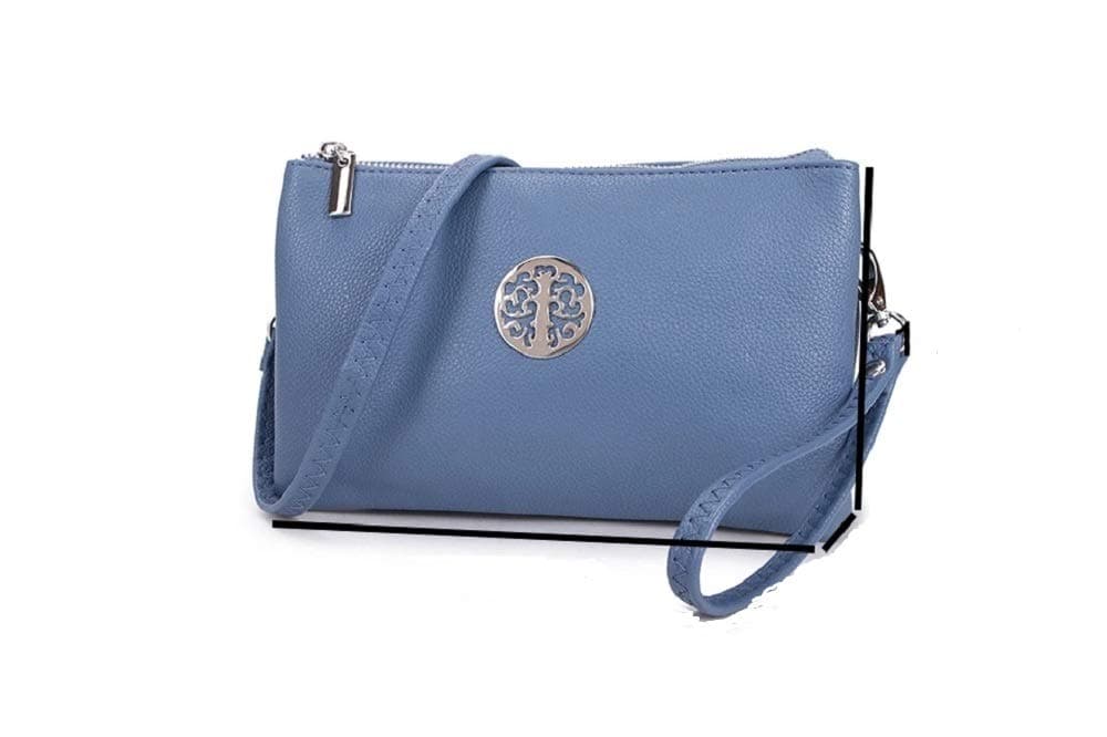 Long & Son レディース ミディアム クラッチ、リストレット、ショルダー、クロスボディバッグ 23321, ベビーブルー, One Size