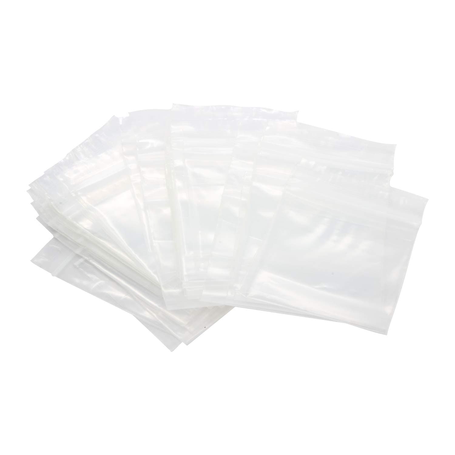1000 Pack Rok Hardware Heavy Duty 4" x 4" Resealable 4Mil Thick Writable Dispenser Plastic Big Clear Poly Zip Food Safe Storage Bags, Large RZ4R44