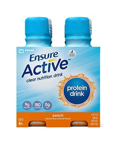 Ensure Active Protein Clear Nutrition Drink, Peach, 10-Ounce, 4 Count (Pack of 3) (Packaging May Vary)