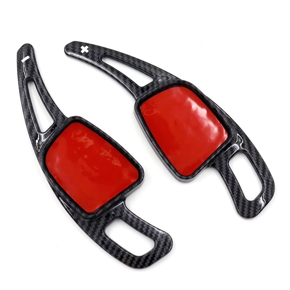 GZYF Steering Wheel Shift Paddle Shifter Extensions for Audi A3/S3/SQ7 2017-2020, A5/S5/Q5 2018-2021, Q2/Q7 2017-2021, Carbon Fiber Black (The Shape Must be The Same as The Original car Paddle)