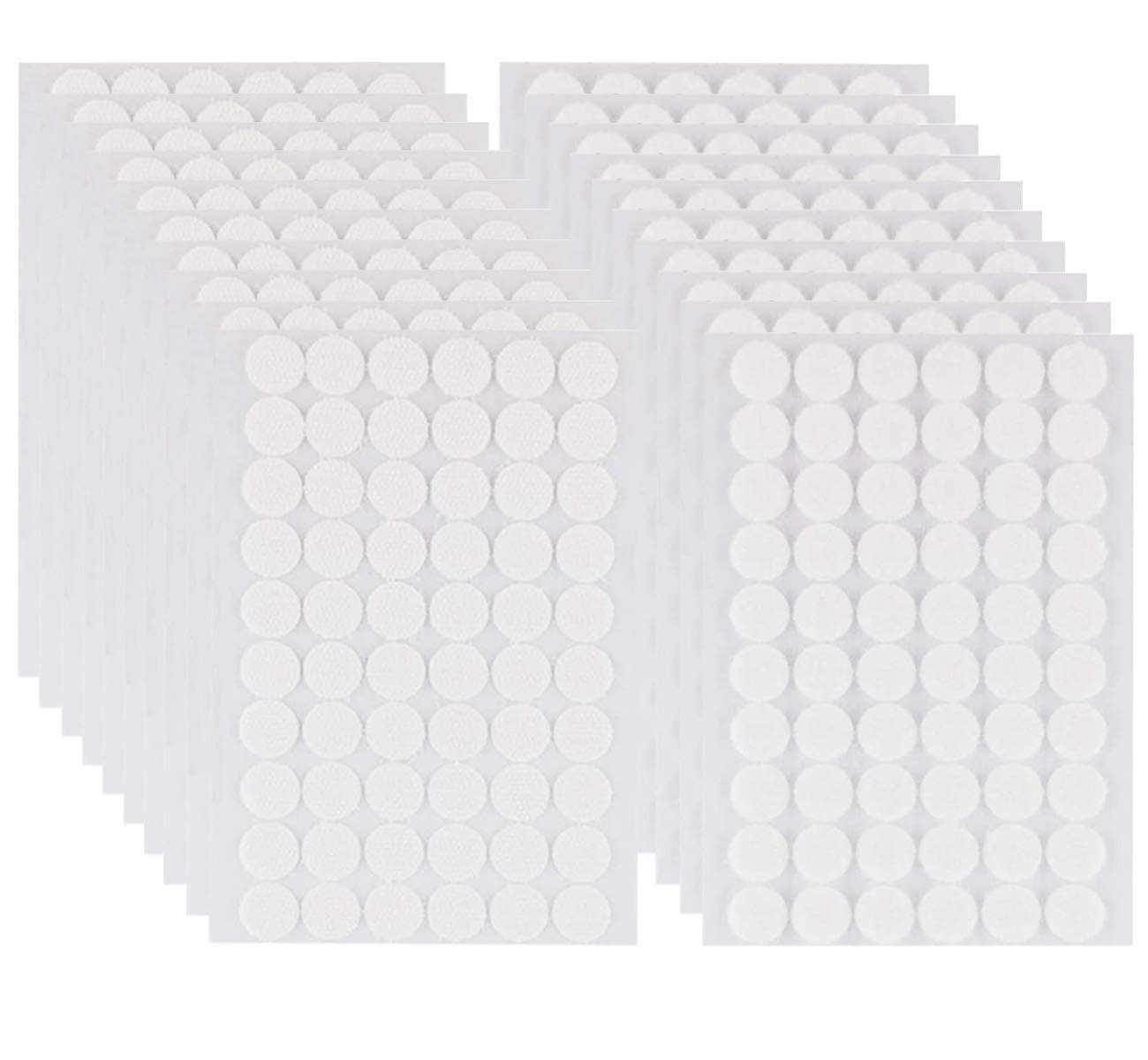 1200pcs (600 Pairs) 15mm/0.59in Diameter Hook and Loop Self Adhesive Dots Tapes Nylon Sticky Back Dots, Fastener Round Tapes for Home, Office and Classroom by XBDZR