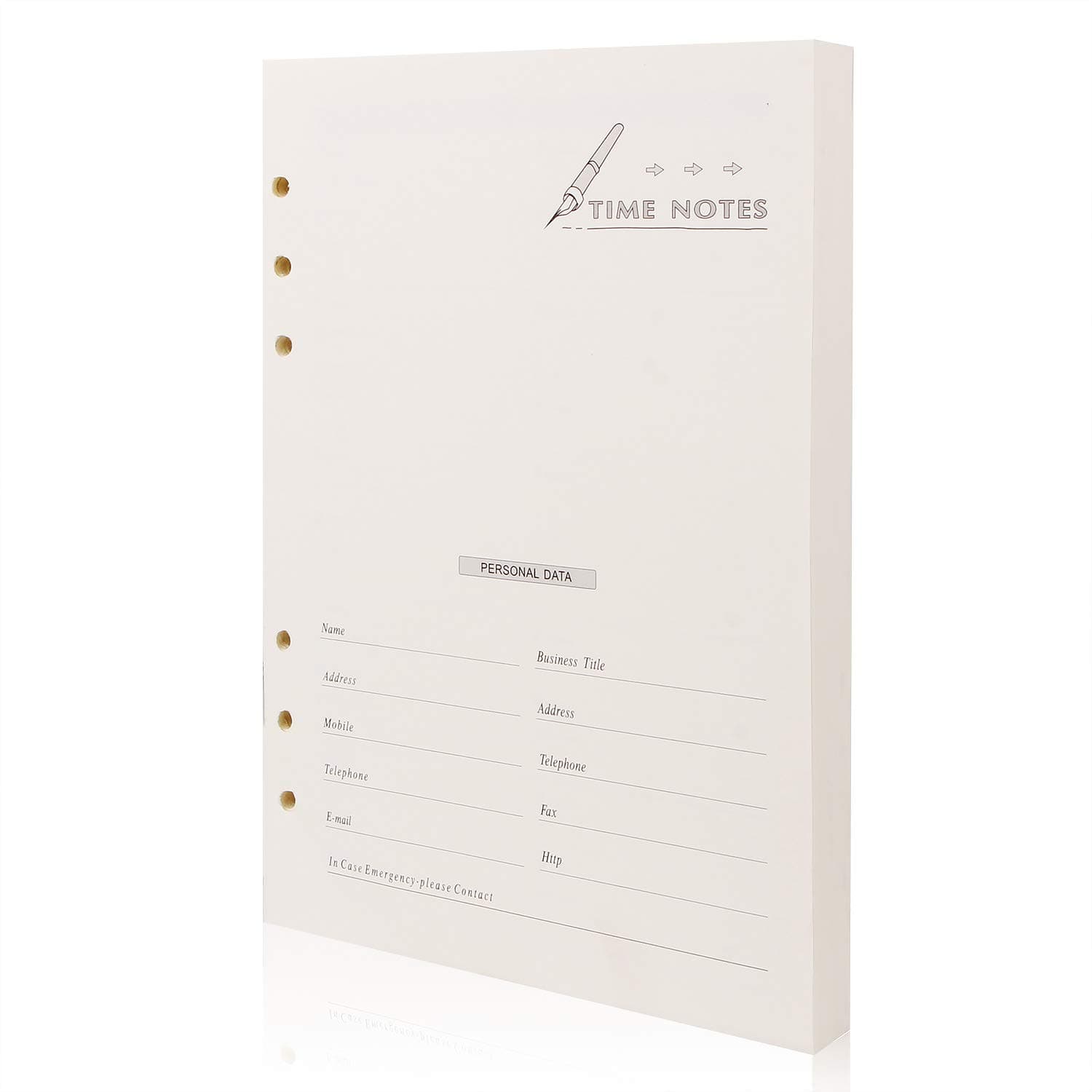 A5 Refill Lined Paper, Cozyroom Refillable A5 Notebook 100gsm Paper, 6 Holes Inserts 100 Sheets/200 Pages for Refillable Business Notebook Journals Planner Diary, Ruled Paper