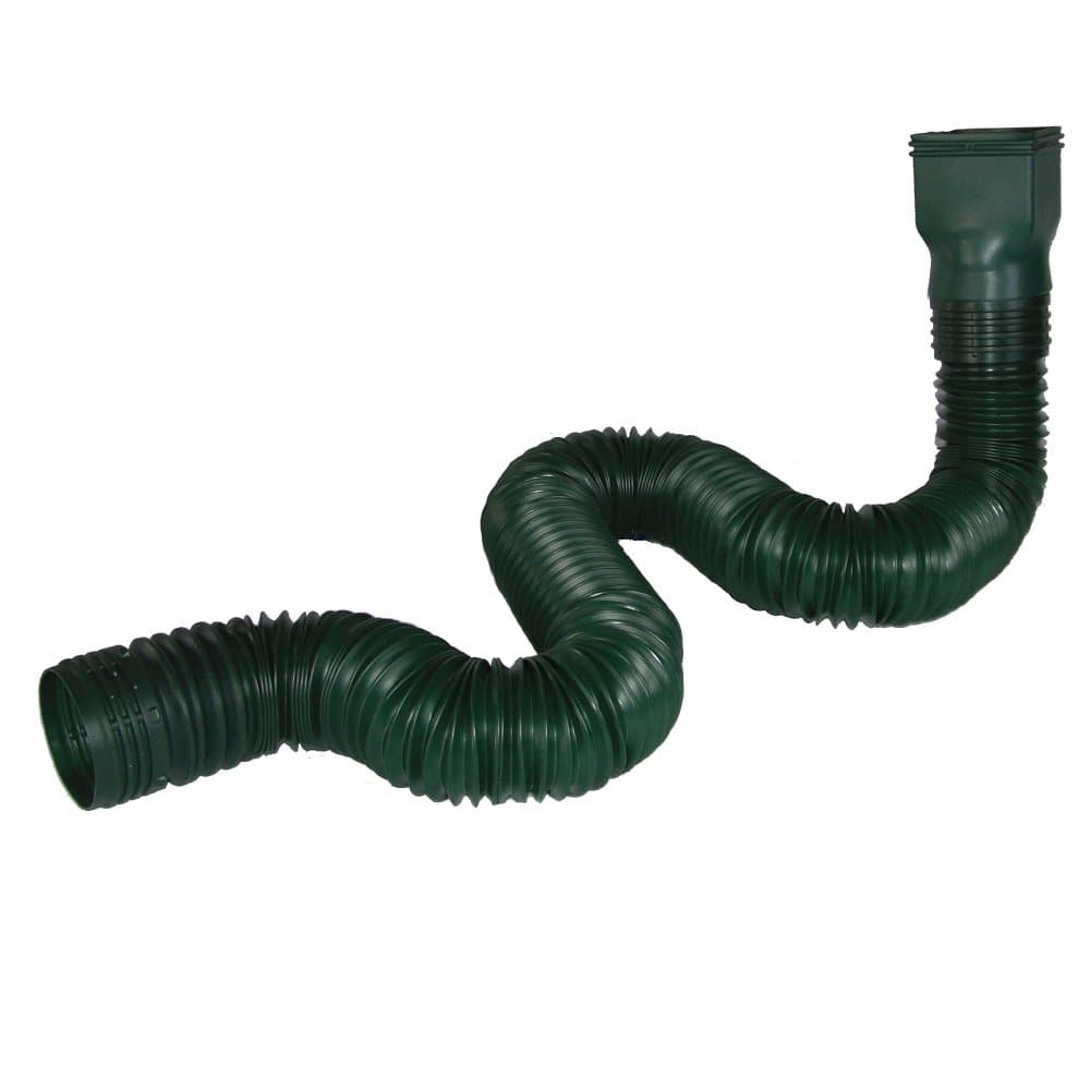 InvisaFlow 7600 Flexible Downspout Extension, Green