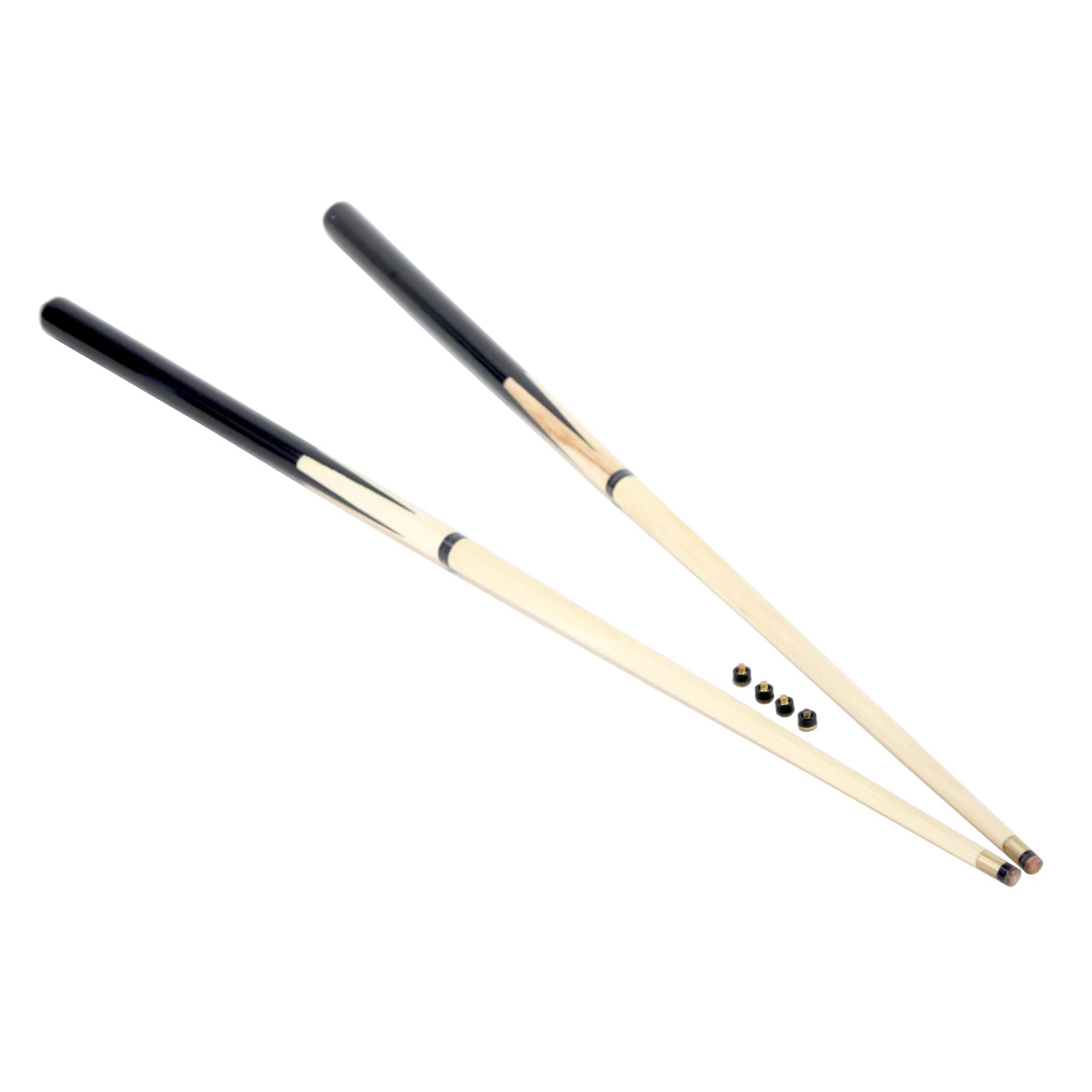 Oypla 2x Small 36" Pool/Snooker Cues with Spare Tips