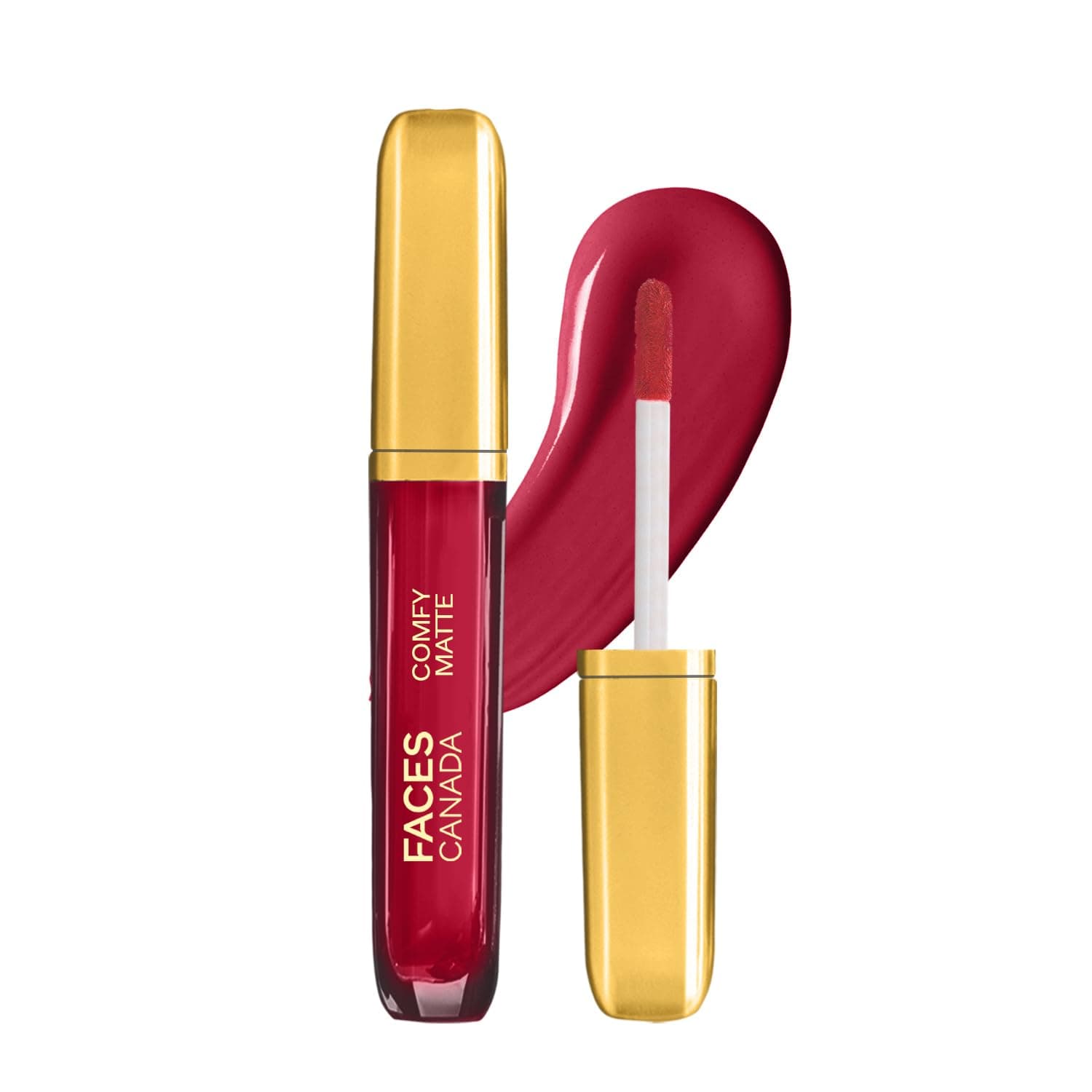 FACES CANADA Comfy Matte Liquid Lipstick - On My Way 01, 3.8 ml | Comfortable 10HR Longstay | Intense Matte Color | Almond Oil & Vitamin E Infused | Super Smooth | No Dryness | No Alcohol
