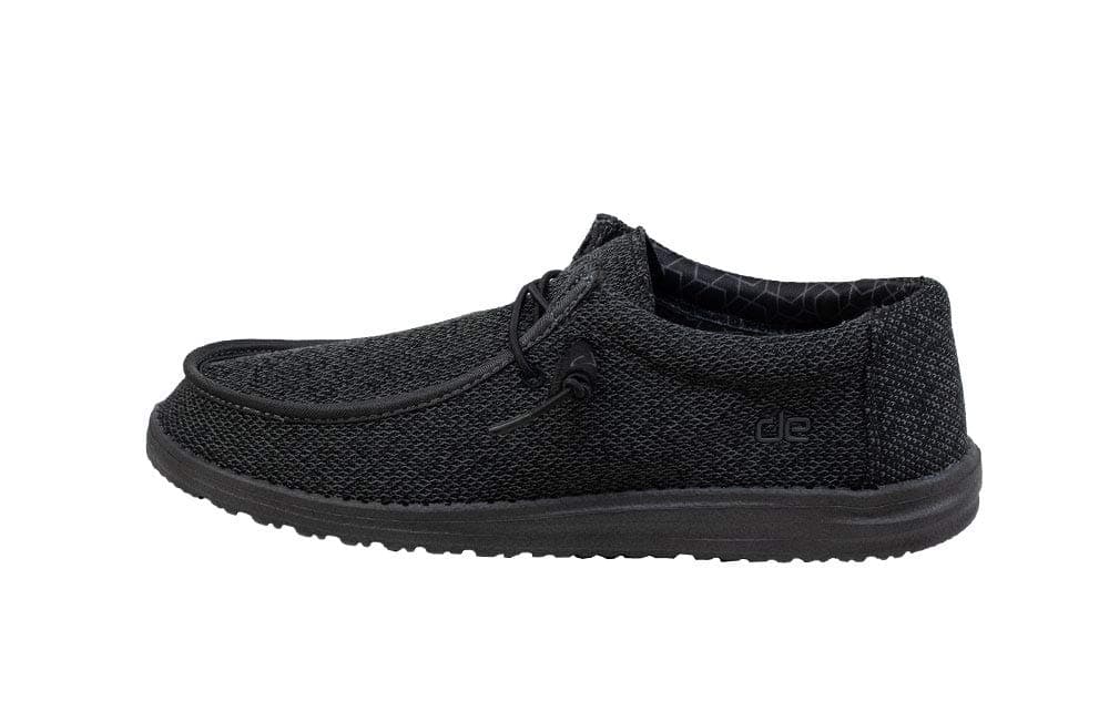 Hey DudeMen's Wally Sox Micro Total Black, Size 8