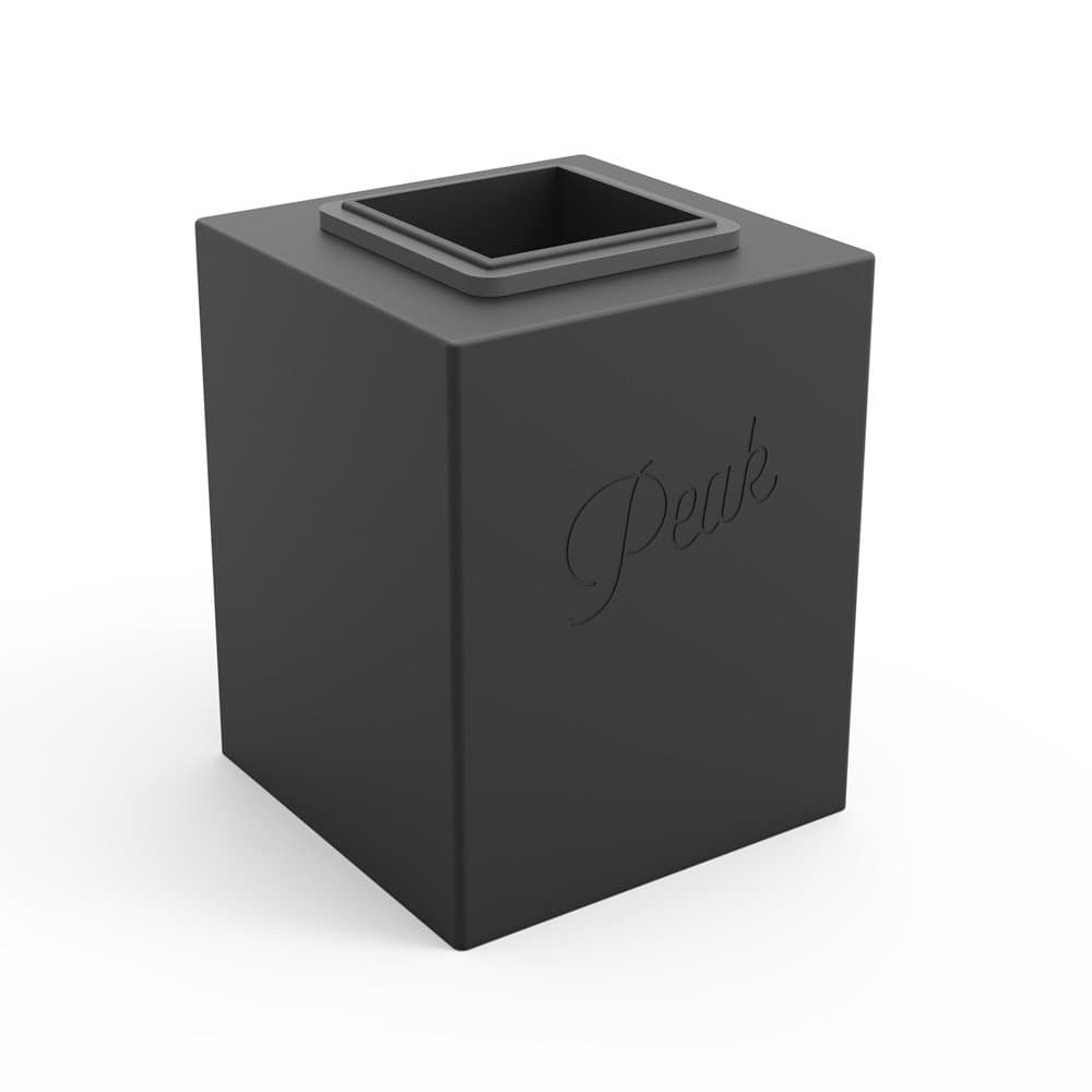 W&P Peak Silicone Ice Mold Tray w/Protective Lid | Charcoal | Easy to Remove Ice Cubes | Food Grade Premium Silicone | Dishwasher Safe, BPA Free One Size