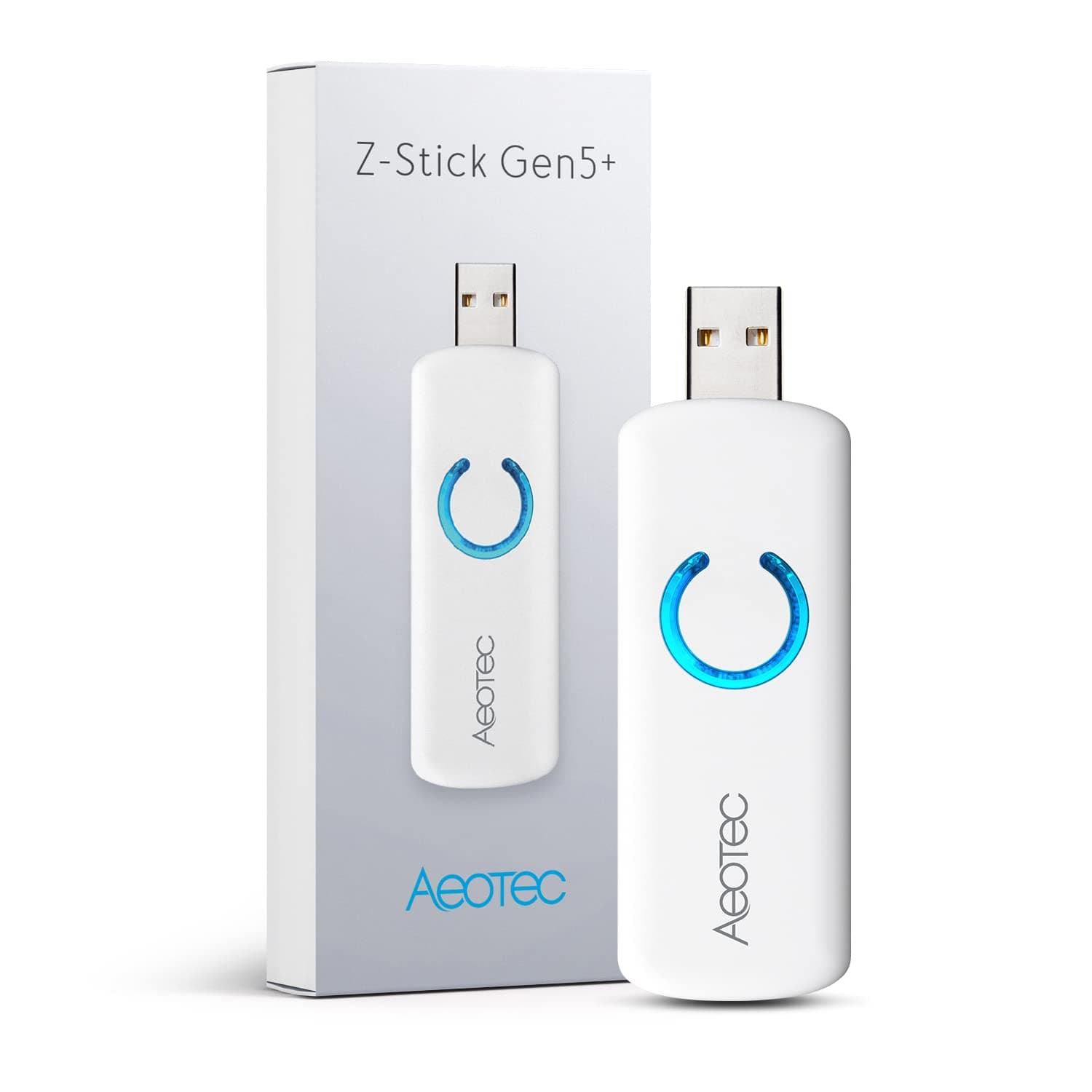 Aeotec Z-Stick Gen5 Plus, Z-wave Plus USB to Create Z-Wave Gateway, Zwave Hub Controller Pro 2020 SmartStart and S2 Enabled, Works with Raspberry Pi 4, Compatible with SmartThings, HomeSeer, White