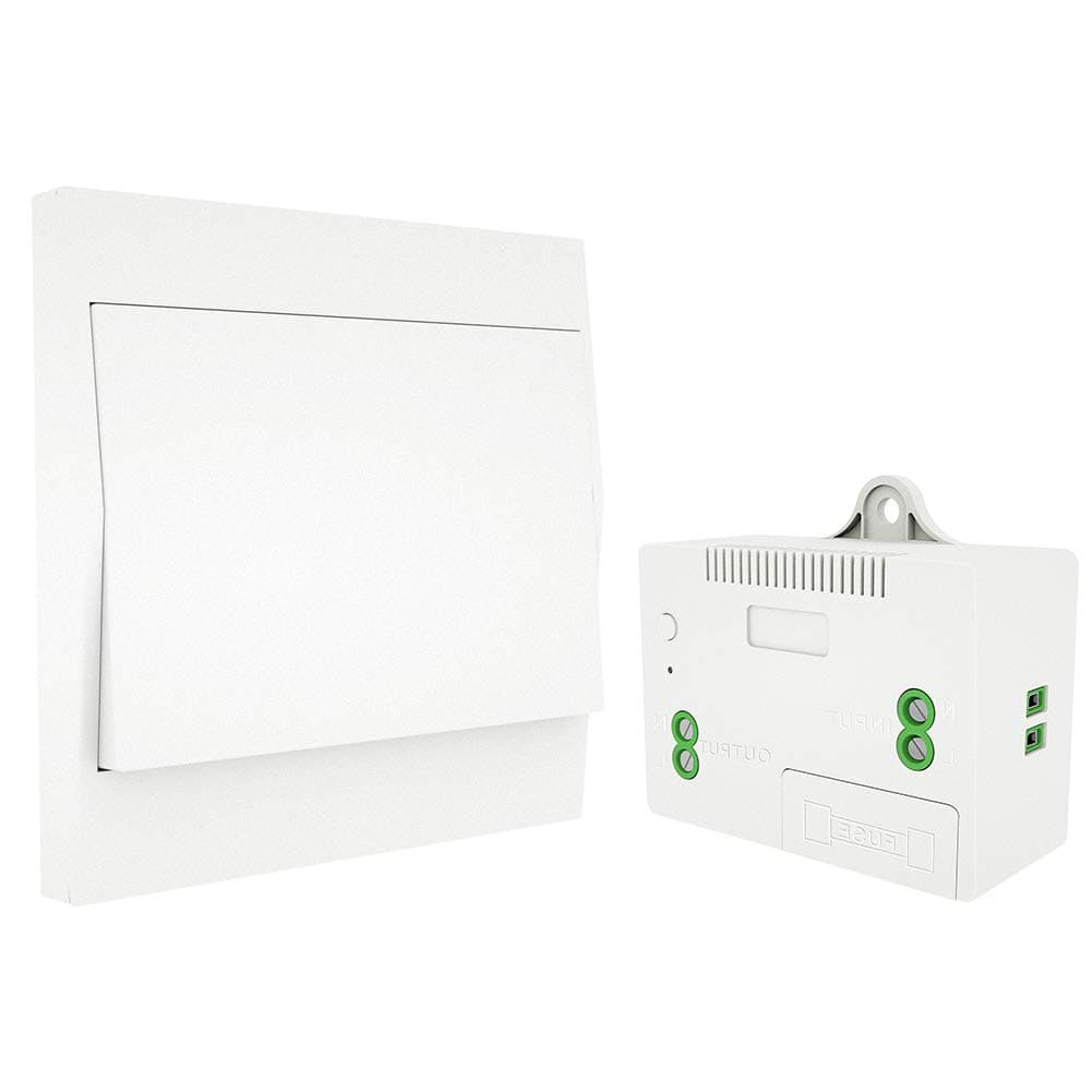 MOES Mini Wireless Light Switch Kit, No Wiring No Battery Easy Installing, Outdoor Remote Control Up to 200M (1 RF Switch and 1 Recevier)