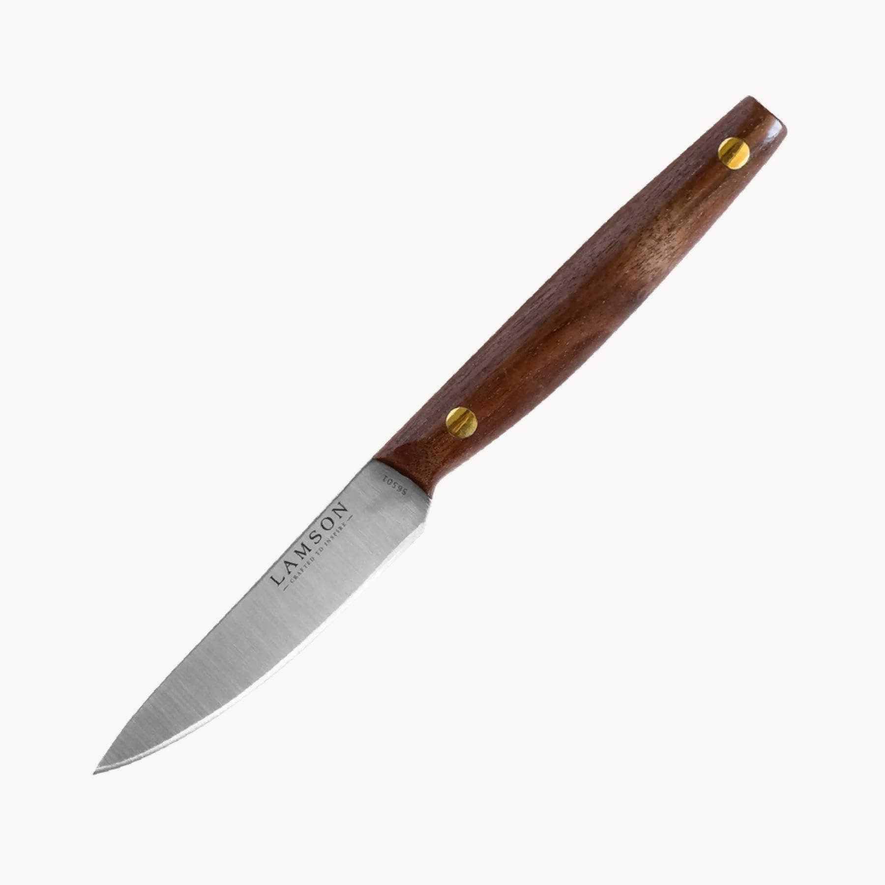 Lamson Vintage 3.5" Paring Knife with Walnut Handle - Hardened Stainless Steel Blade, Kitchen Knife with Brass Rivets, Designed in Massachusetts, Ideal for Precise Peeling & Trimming