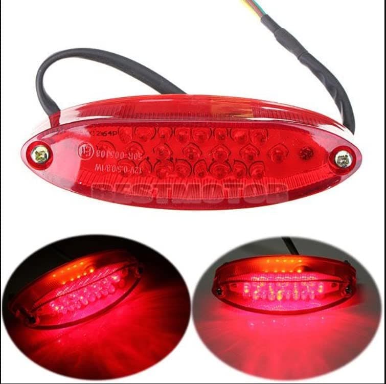 Motorcycle Taillight, 28 Led Motor Brake Tail Light Motorized Bicycle Lights RX Lights Mount for ATV LTZ King Quad Runner DR DRZ 650 400