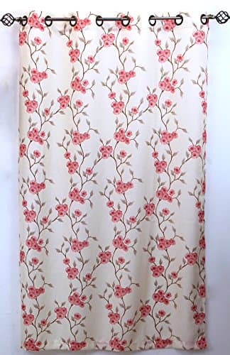 Venice Collections Luxury Printed Window Curtain Panel w 8 Bronze Color Grommet, 54" X 84" Jennifer (Rose)