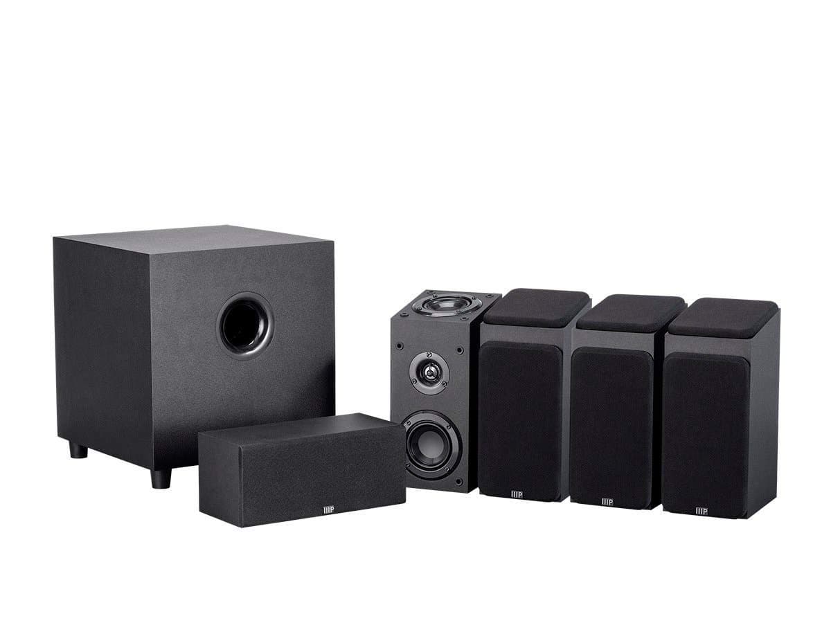 Monoprice Premium 5.1.4-Ch. Immersive Home Theater System - with 8 Inch 200 Watt Subwoofer, Dolby Atmos Compatible, Black