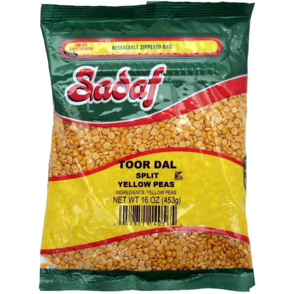 Yellow Split Peas - Toor Dal - Yellow Split Peas for Cooking and Food Flavoring - Dried Yellow Split Peas - Kosher - 16 Oz Resealable Bag
