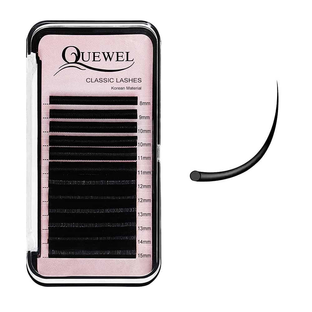 QUEWEL Eyelash Extensions 0.15mm C Curl Mix 8-15mm Supplies Matte Black Individual Eyelashes Salon Use|0.03/0.05/0.07/0.10/0.15/0.20mm C/D Single 8-18mm Mix 8-15mm|ï¼Ë†0.15 C Mix8-15mmï¼â€°