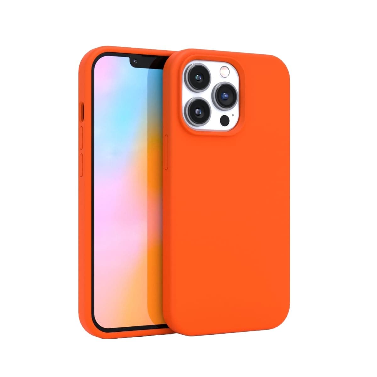 FELONY CASE - iPhone 14 Pro Max Case - Neon Orange Silicone Phone Cover | Liquid Silicone with Anti-Scratch Microfiber Lining, 360° Shockproof Protective Case for Apple iPhone 14 Pro Max
