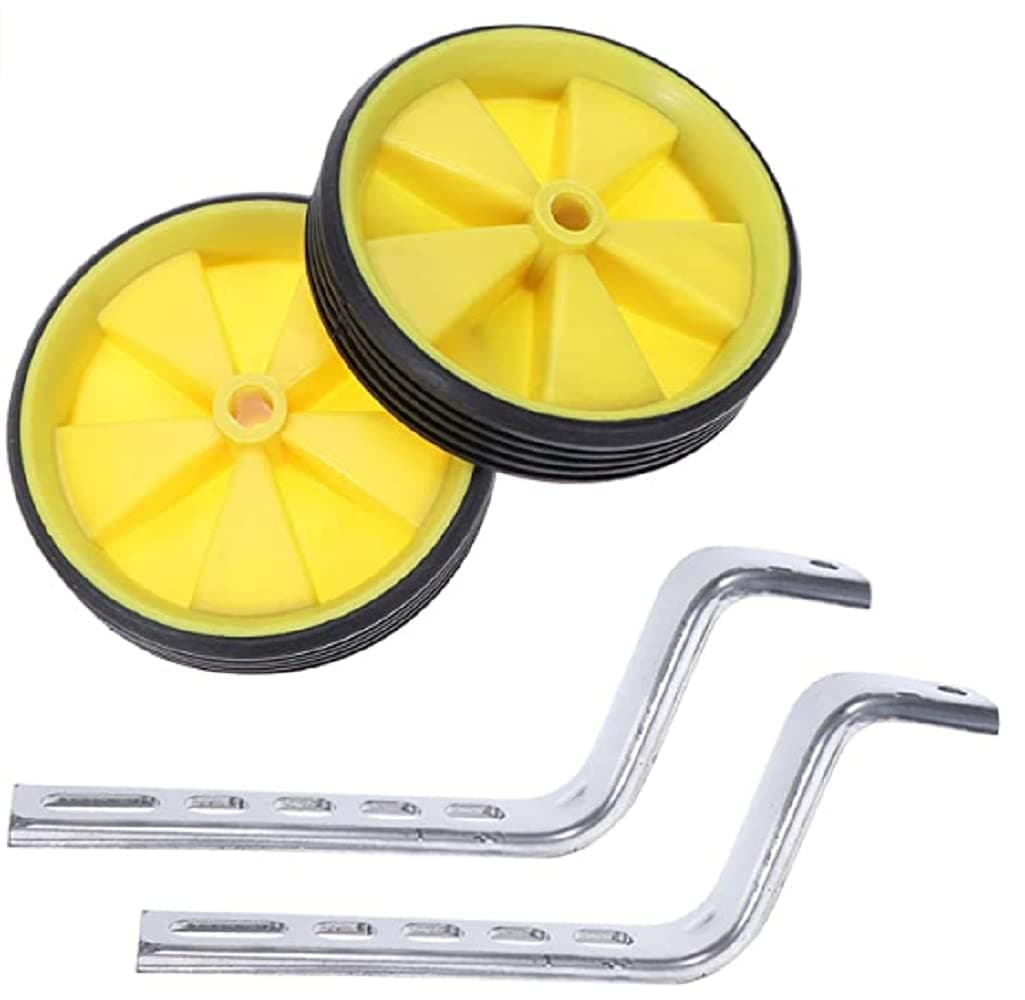 Other Bicycle Training Wheels 16" - 20", Adjustable, Yellow, Steel, Plastic