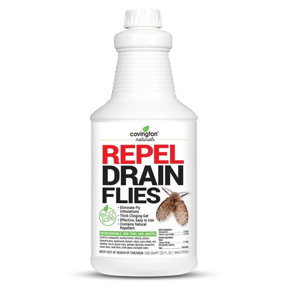 Covington Drain Fly Killer - Natural Fruit Fly Treatment for Kitchen and Bathroom Sinks - Eliminates Odor and Pesky Flies