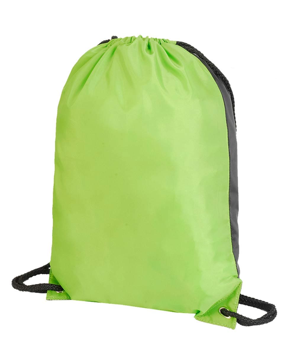 The Shed Drawstring Backpack Waterproof Bag Gym PE DUFFLE School Kids Boys Girls Sack (Lime Green)