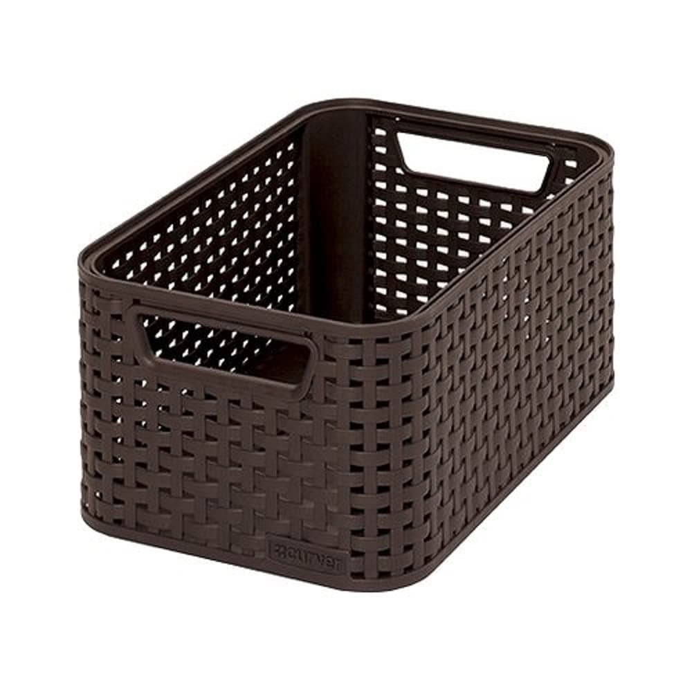 Curver Style 205824 Storage Basket Rattan Look Size S Second-Generation Polypropylene