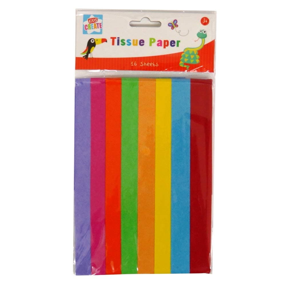 Kids Create Mixed Coloured Tissue Paper, 16 Pack, 8 Colours