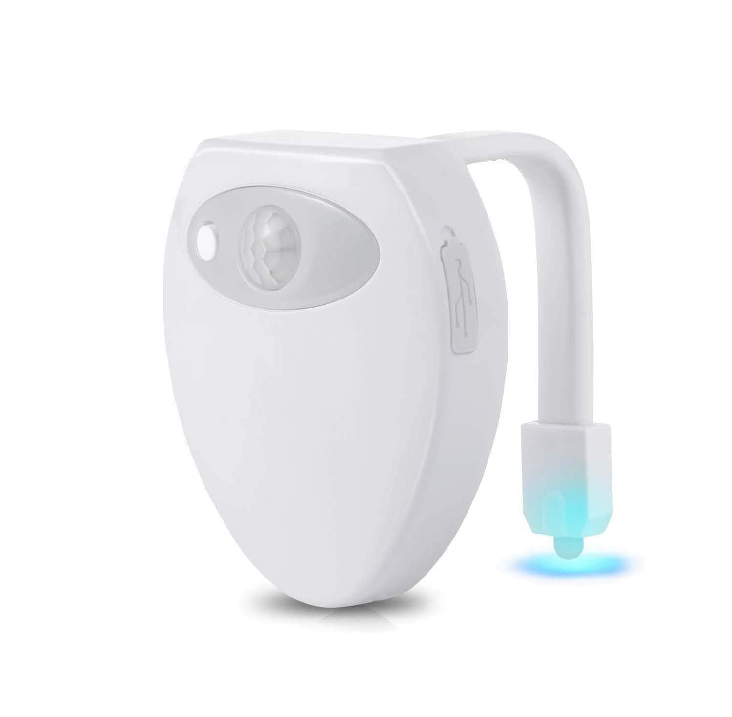 Rechargeable Toilet Light LED Sensor Motion Activated Bathroom Night Light with 8 Colors Changing