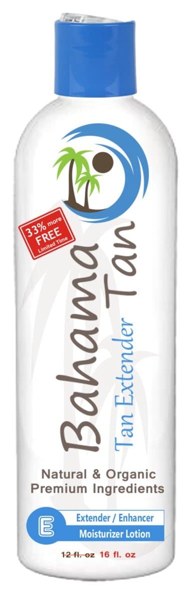 Tan Extender Organic & Natural, Large 16 oz. Tan Extending Lotion works to extend the life of your existing tan whether from a tanning bed, self tanner, or natural sun light. Face & Body.