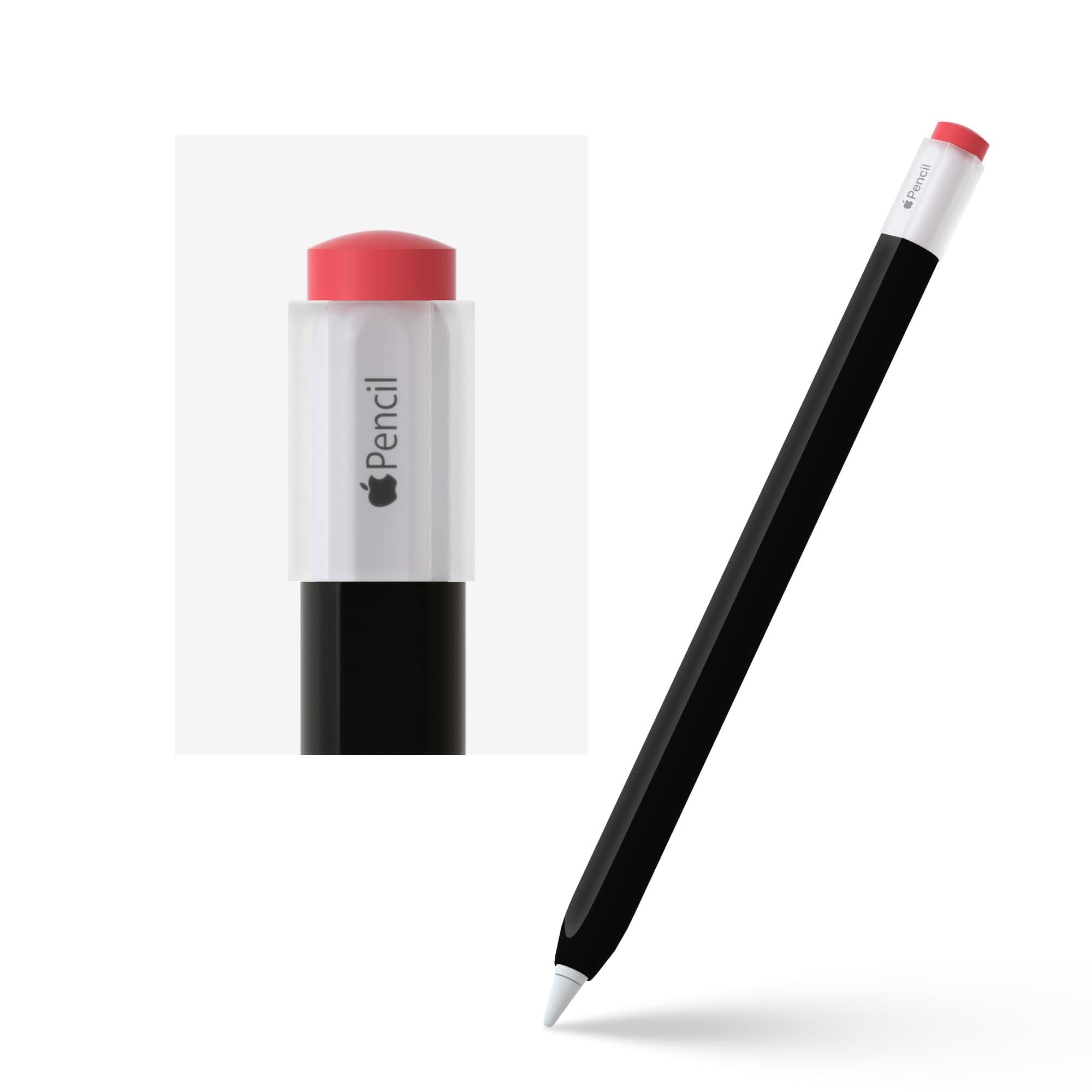 ELETIUO Silicone Case Compatible with Apple Pencil 2nd Generaion Cover,Protective Holder Grip Sleeve with Cap Accessories Compatible with iPad Pro 11 12.9 inch,Black