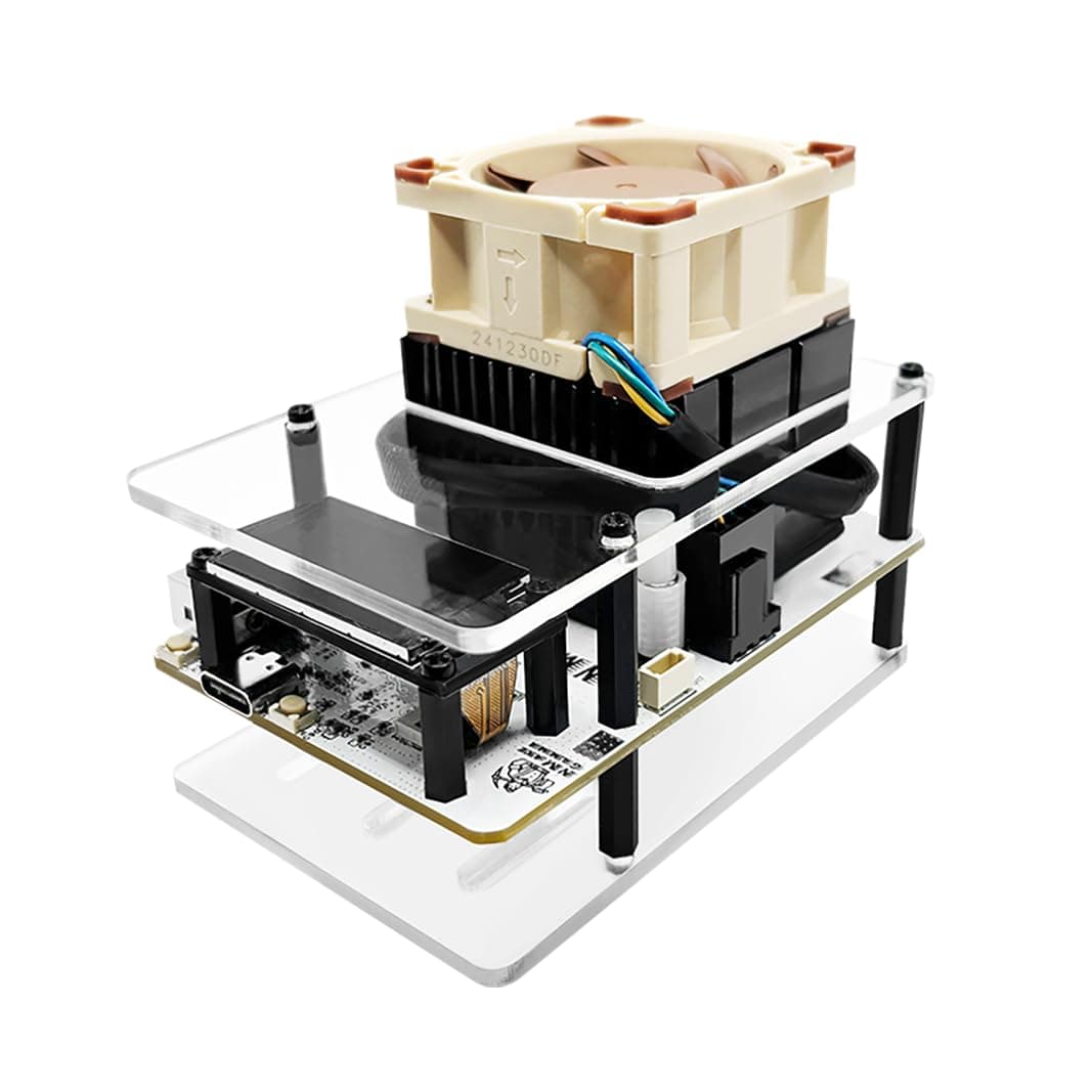 NerdMiner NMAxe Gamma Bitaxe 601 BTC Miner Chip Opensource Solo Bitcoin BM1370 ASIC Solo Lottery Miner 1.2TH/s with 1.14-inch Display Wi-Fi BLE Support USB-PD (Noctua Fan US Plug)