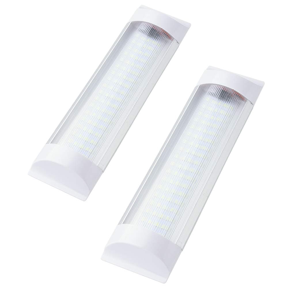 SS VISION Led Interior Light Bar, 1500LM Super Bright Energy Saving 11 Inch 10W 72 LEDs White Light Tube with On Off Switch for Car Van Truck RV Camper Boat Lorry (2 Pack)