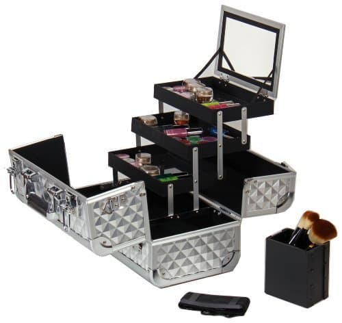 SHANY Cosmetics SHANY Premium Collection Makeup Train Case, Silver Diamond